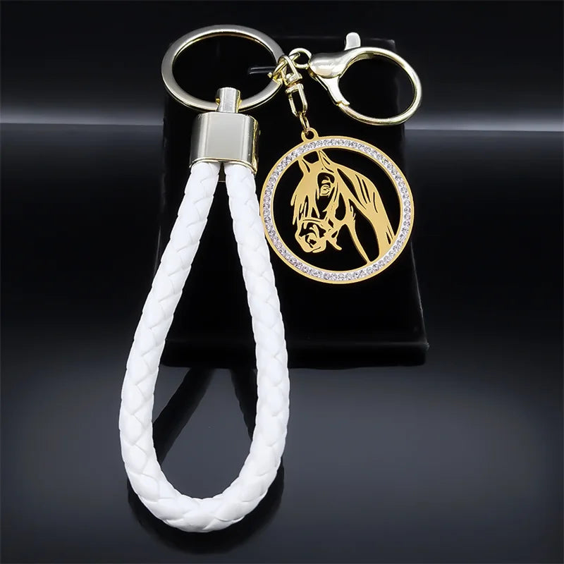 Horsel | Horse Head Crystal Stainless Steel Keychain 1