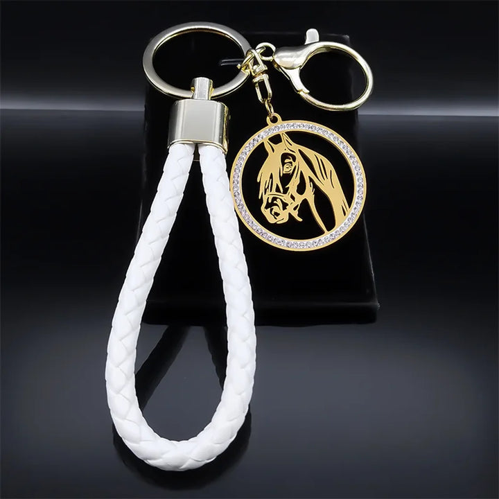 Horsel | Horse Head Crystal Stainless Steel Keychain 1