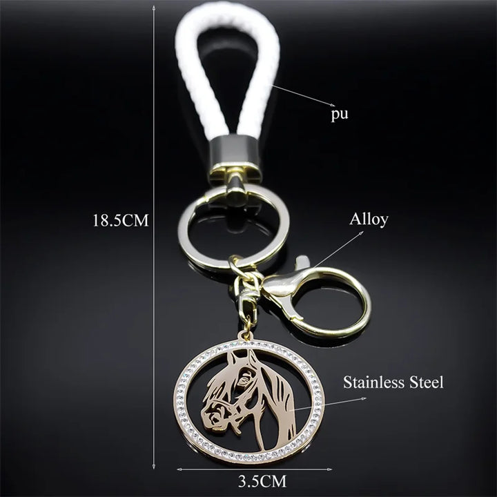 Horsel | Horse Head Crystal Stainless Steel Keychain 5