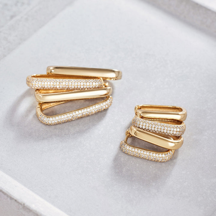 Icon Pave Hoops | Gold 1