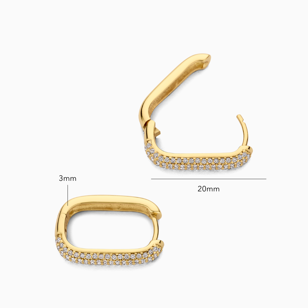 Icon Pave Hoops | Gold 2