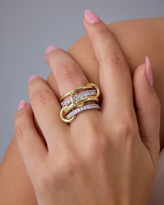 Interlock Stack Rings | Gold 1