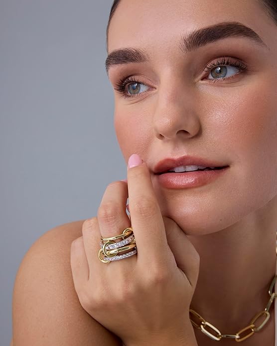 Interlock Stack Rings | Gold 2