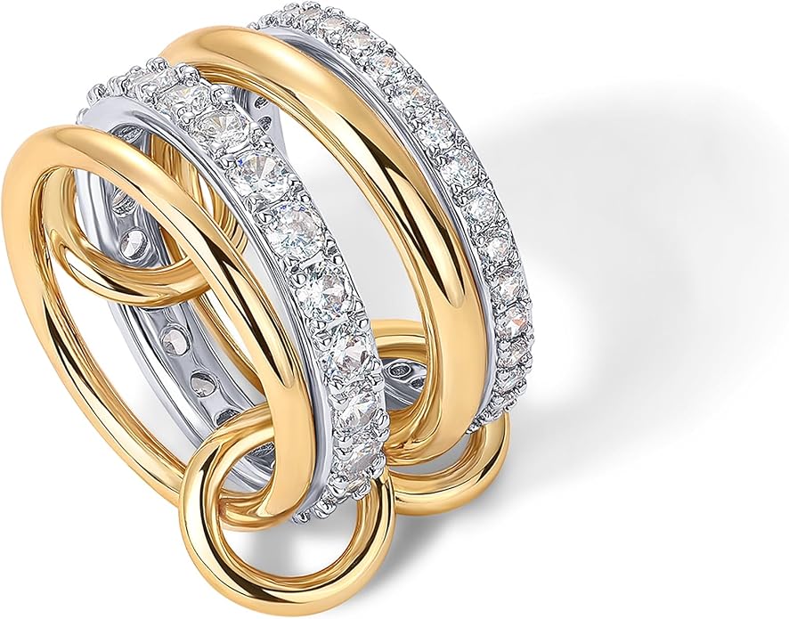 Interlock Stack Rings | Gold 3