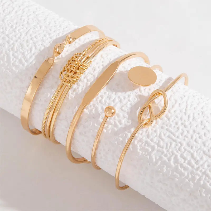 Knotted Elegance Bracelet Set | Gold 1