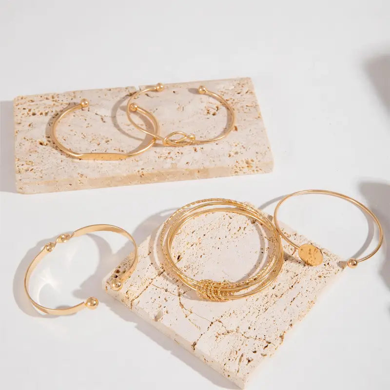 Knotted Elegance Bracelet Set | Gold 2