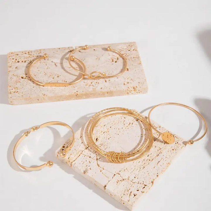 Knotted Elegance Bracelet Set | Gold 2