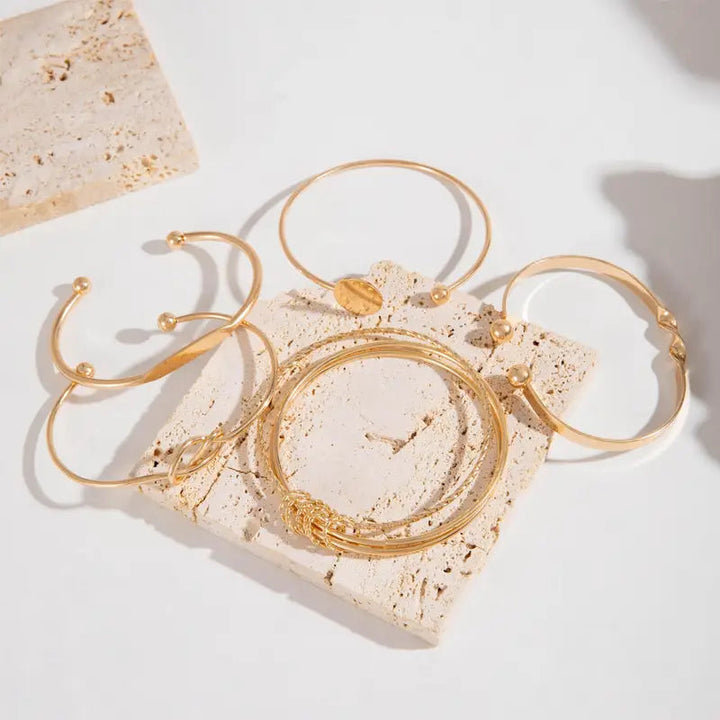Knotted Elegance Bracelet Set | Gold 3
