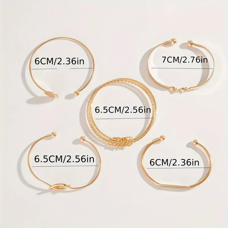 Knotted Elegance Bracelet Set | Gold 4