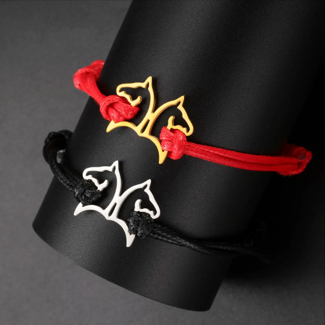 Lunara | Double Horse Head Pendant Bracelet Stainless Steel 3
