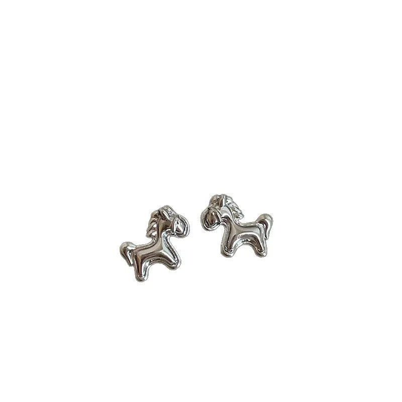 Minar Unique Design Metallic Cartoon Animal Colt Horse Statement Dangle Earrings for Women Girl Gold Silver Plated Alloy Jewelry 4