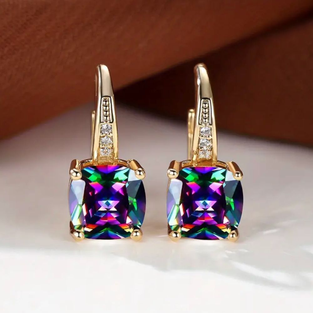 Mystic Stone Hoop Earrings 0
