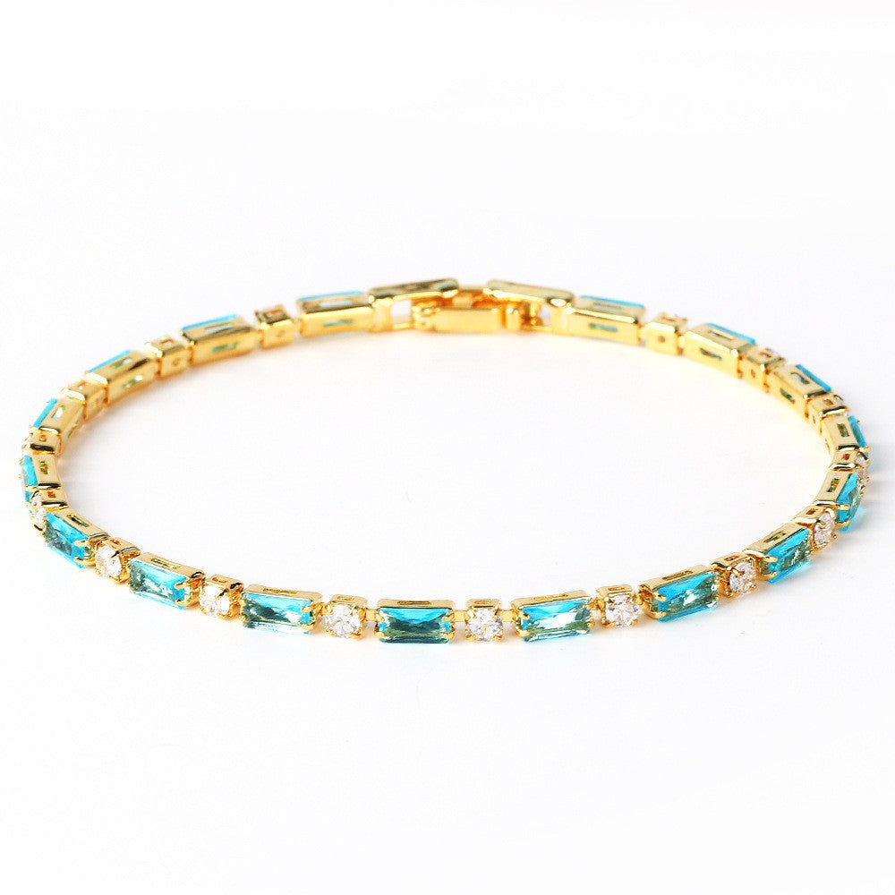 Natural Turquoise Stone Bracelet | Gold 0