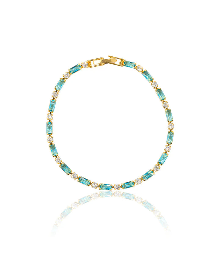 Natural Turquoise Stone Bracelet | Gold 2