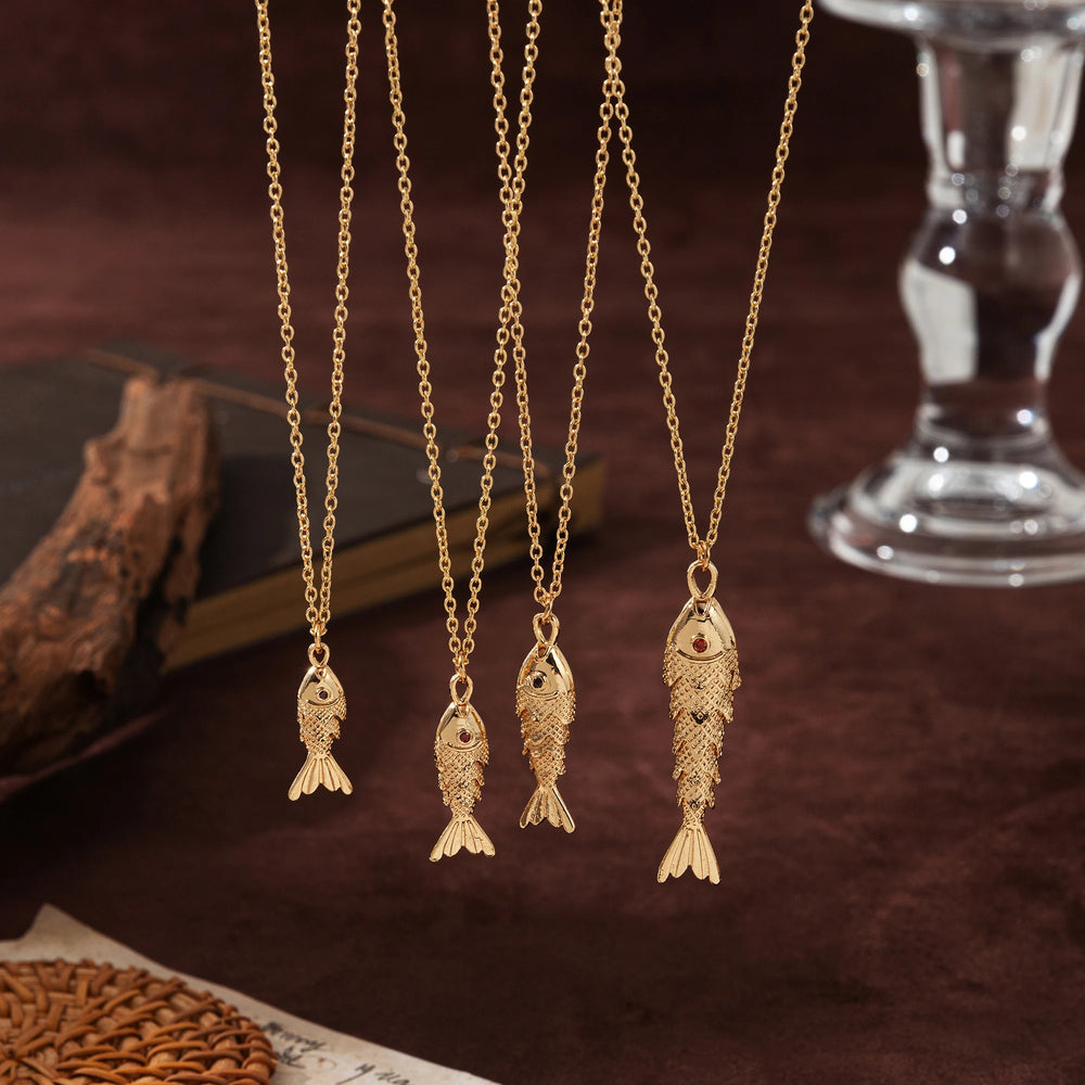 New Fashionable Retro Versatile Fish Koi Personalized Fashion Light Luxury Pendant Necklace for Women 1
