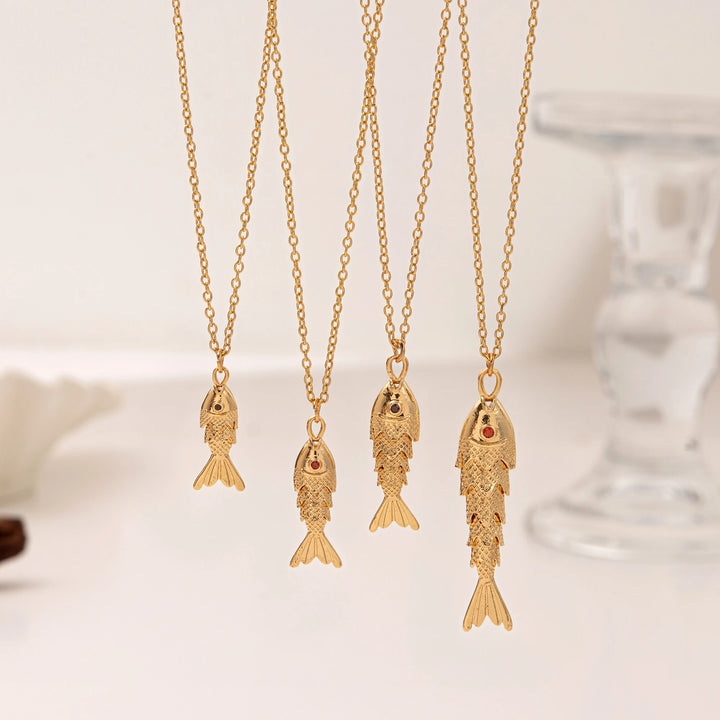 New Fashionable Retro Versatile Fish Koi Personalized Fashion Light Luxury Pendant Necklace for Women 3