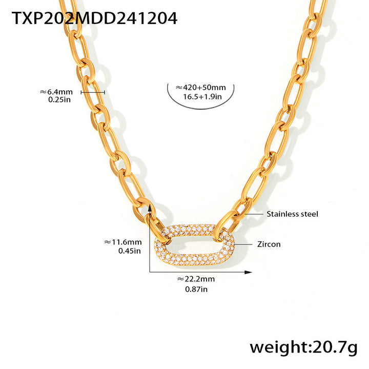 Paved Chunky Chain Link Jewelry Set | Gold 8