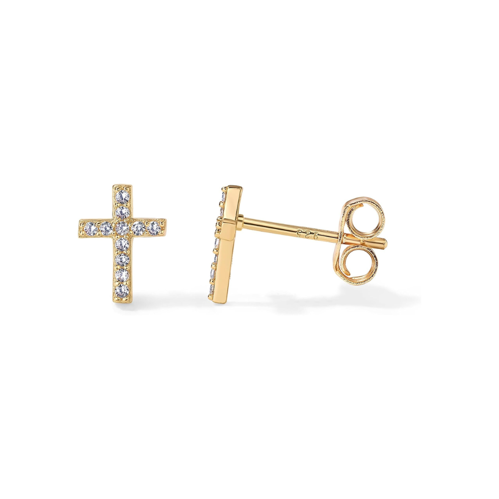 Paved Cross Studs | Gold 0