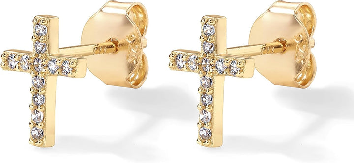 Paved Cross Studs | Gold 1