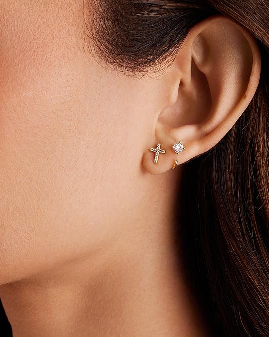 Paved Cross Studs | Gold 3