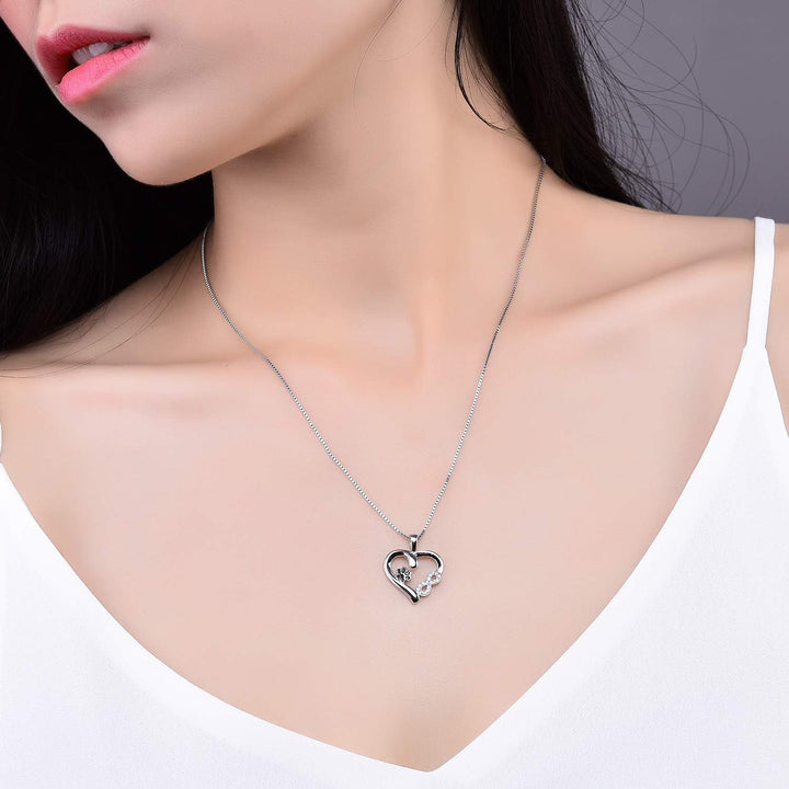 Paw and Heart Necklace with Infinity Charm 2