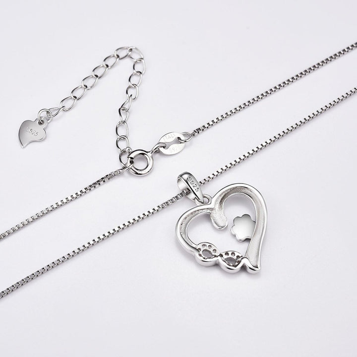 Paw and Heart Necklace with Infinity Charm 3