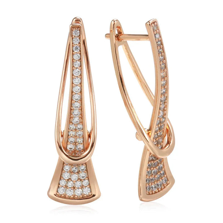 Radiant Layers Crystal Earrings | Gold 0