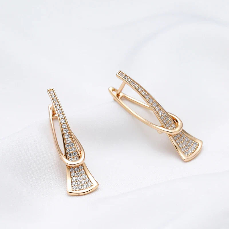 Radiant Layers Crystal Earrings | Gold 2