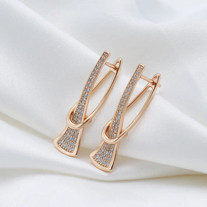 Radiant Layers Crystal Earrings | Gold 3