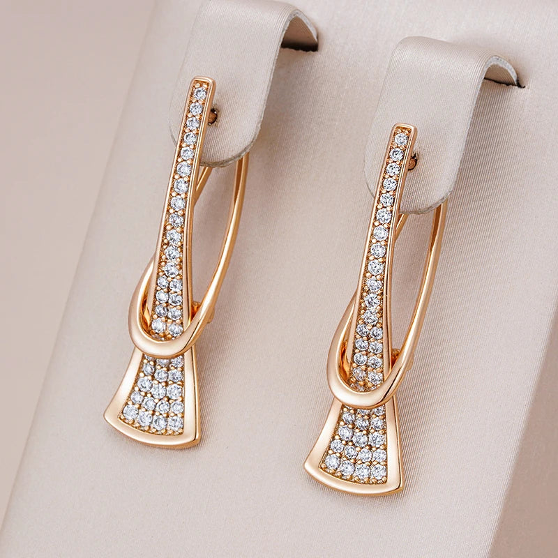 Radiant Layers Crystal Earrings | Gold 6