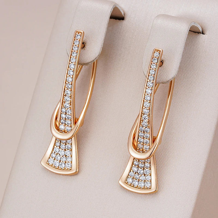 Radiant Layers Crystal Earrings | Gold 6
