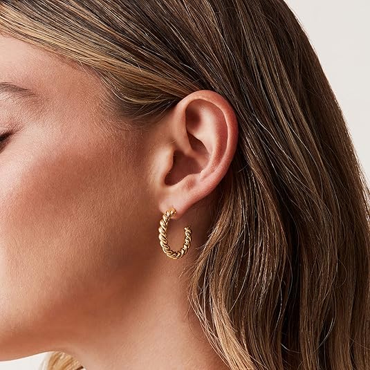 Rope Twist Hoops | Gold 1