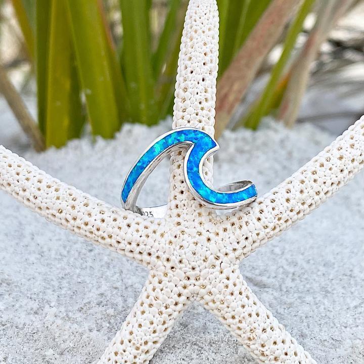 Sea Wave Ring in Opal and Silver 1