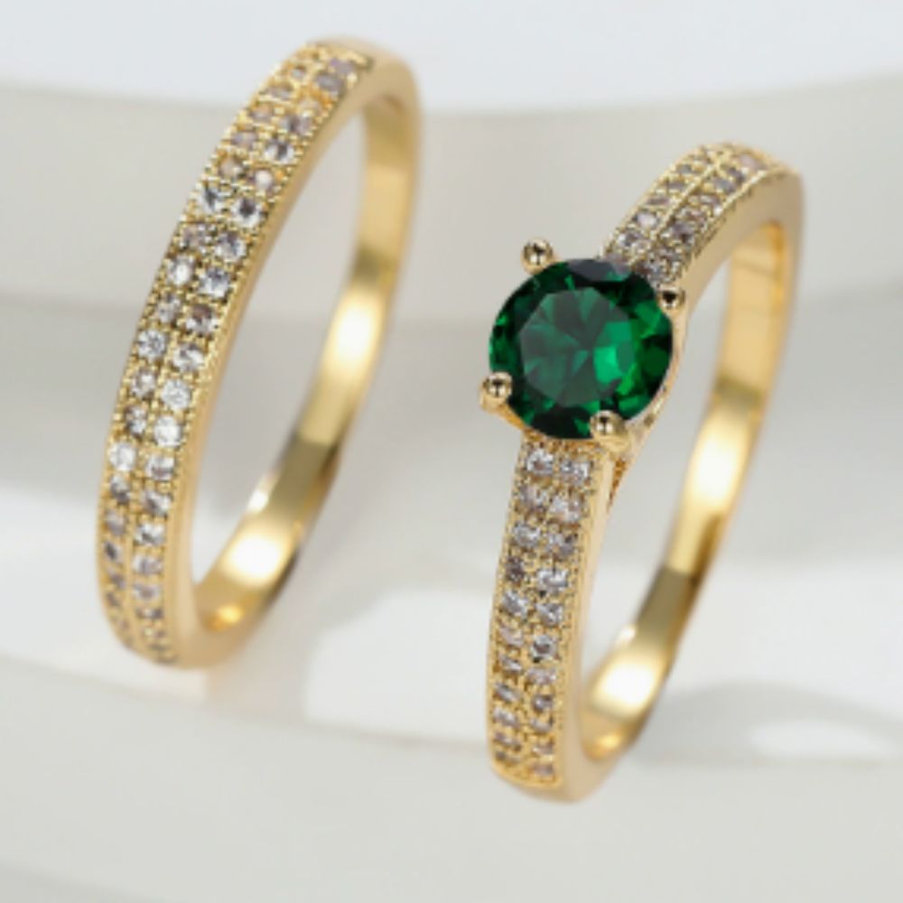Serena Emerald Duo Ring Set 0
