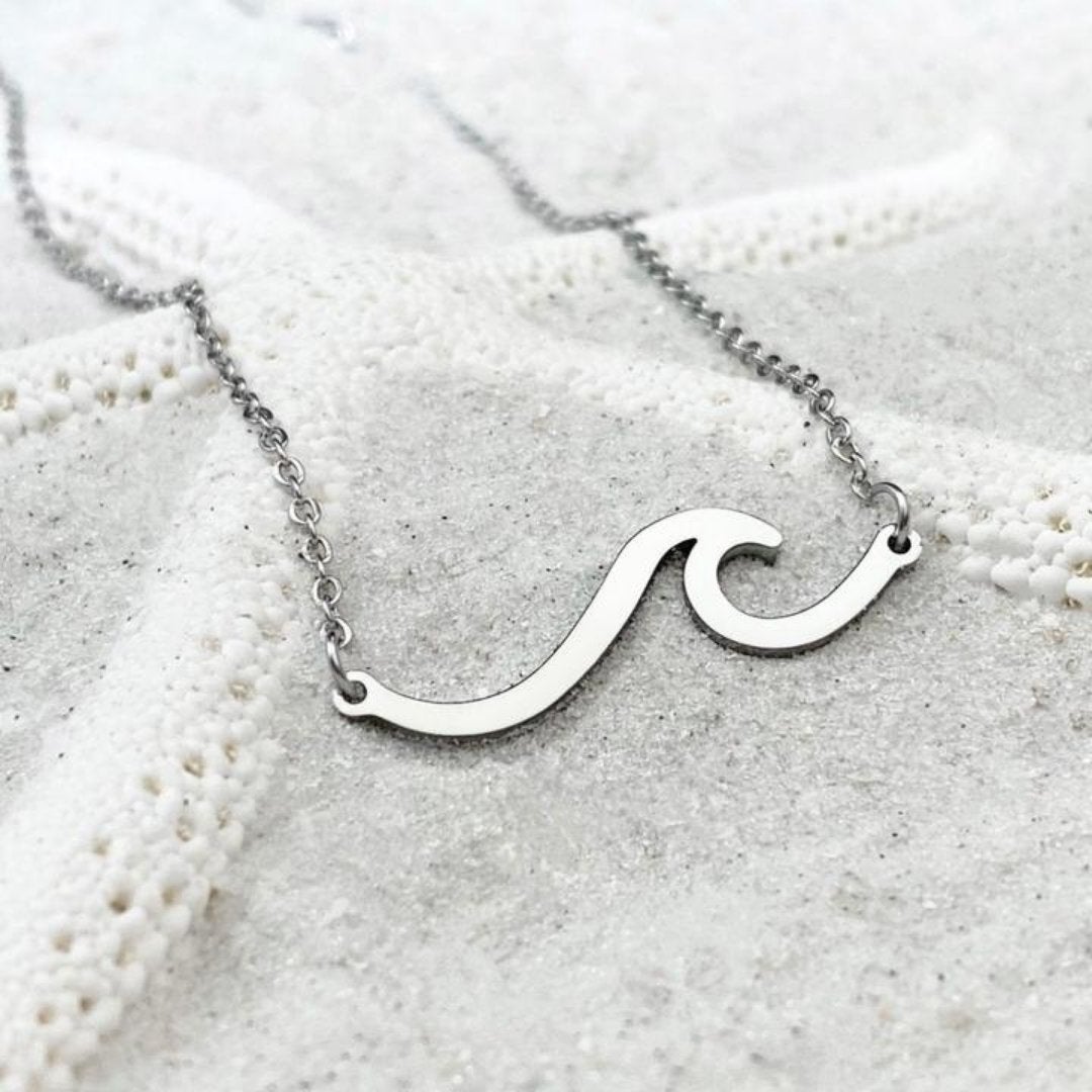 Silver Sea Wave Necklace 1