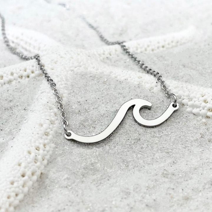 Silver Sea Wave Necklace 1