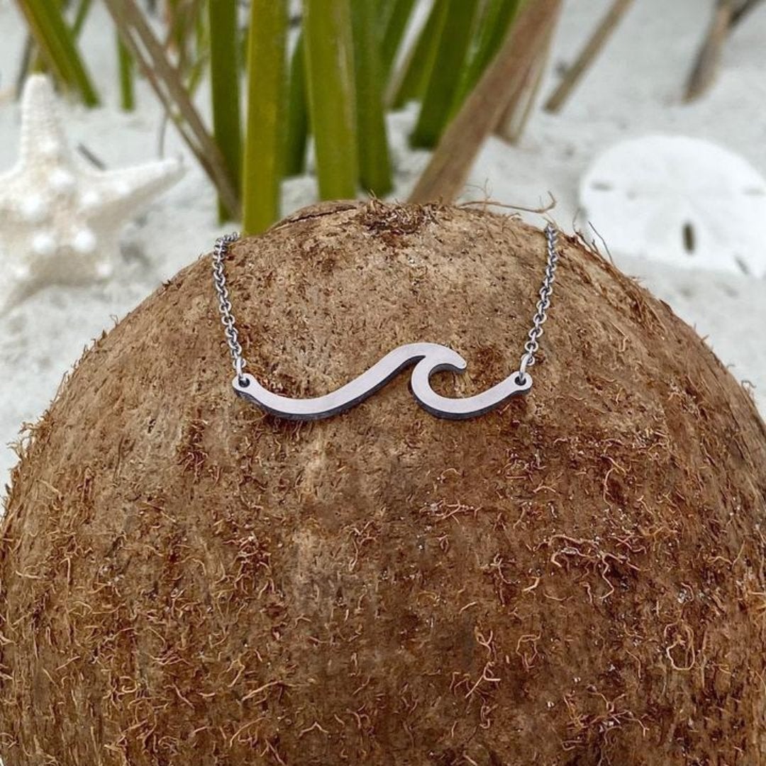 Silver Sea Wave Necklace 2