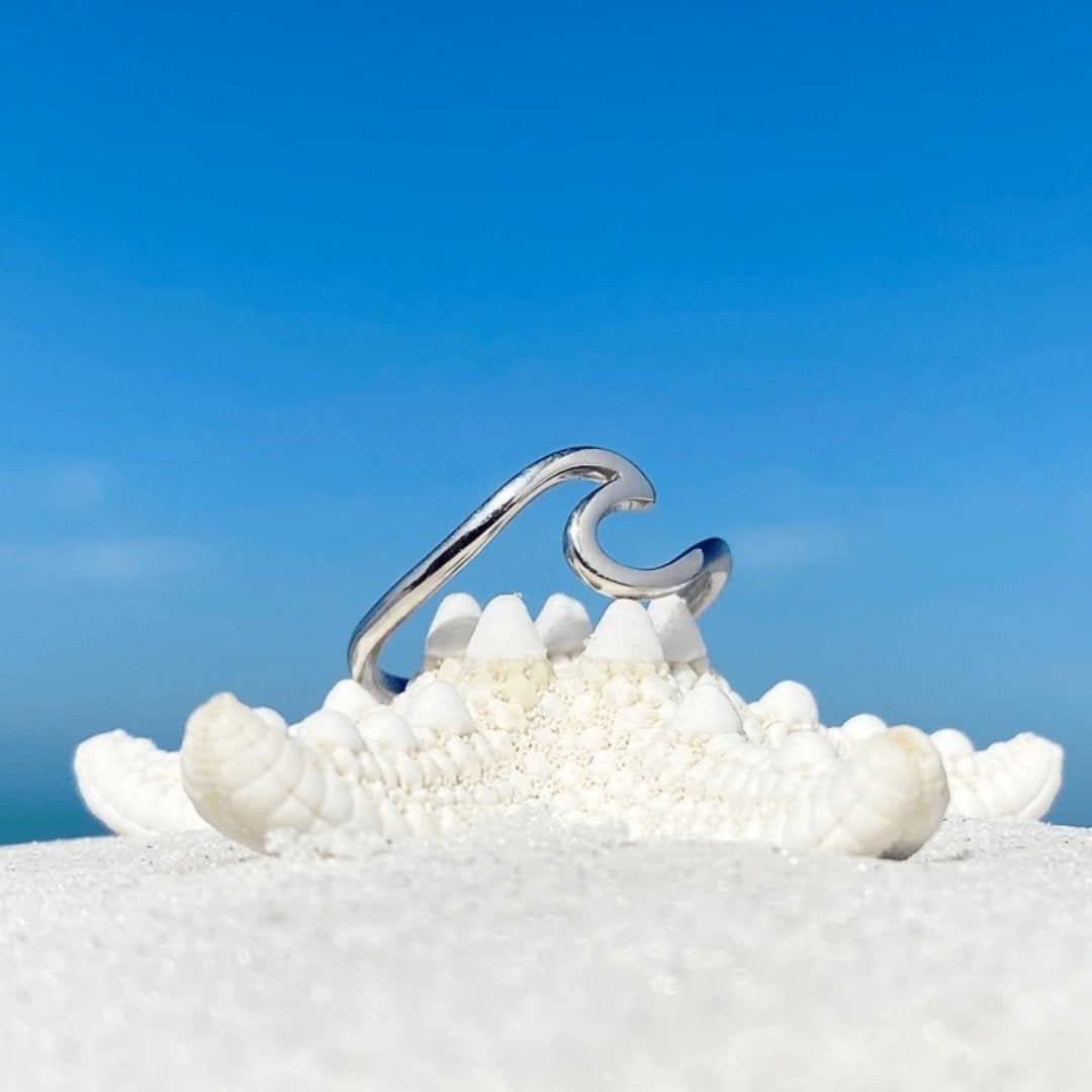 Silver Sea Wave Ring 0