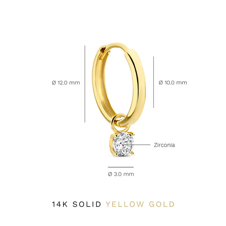 Tears of the Moon Stone Hoop Earrings | Gold 4