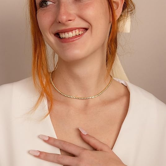 Tennis Necklace | Gold 2