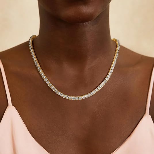 Tennis Necklace | Gold 5