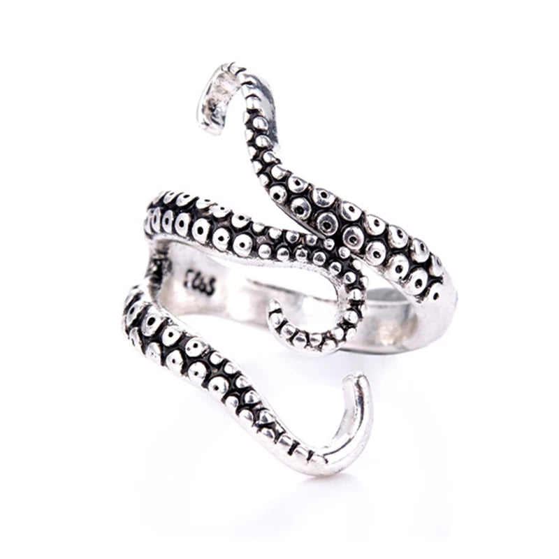 Tentacles Adjustable Silver Ring 1
