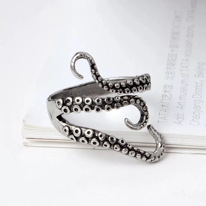 Tentacles Adjustable Silver Ring 2