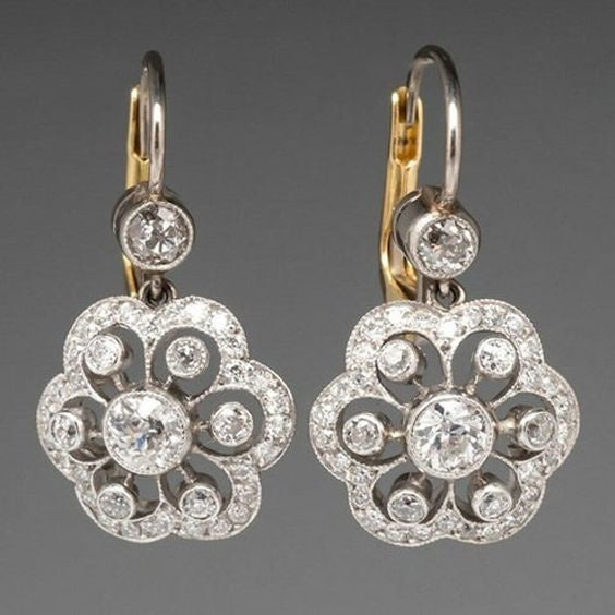 Vintage Crystal Mandala Earrings 0