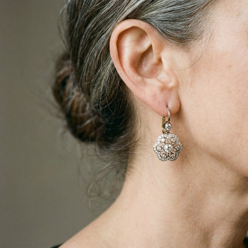 Vintage Crystal Mandala Earrings 1