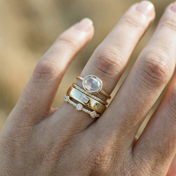 Vintage Gold Ring Set with Cubic Zirconia 1