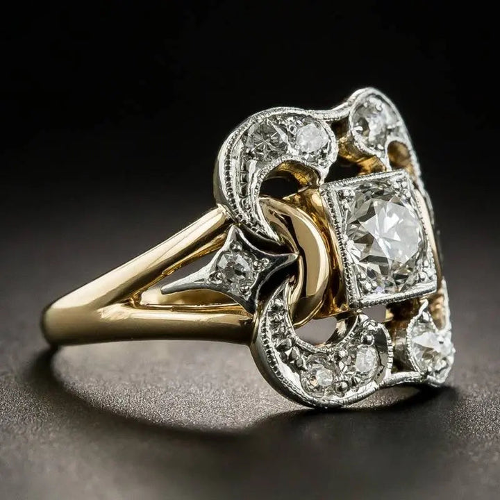 Vintage Gold Ring with Cubic Zirconia 0