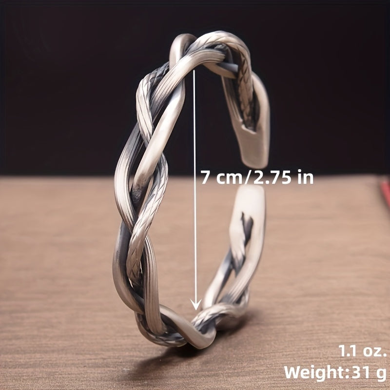 Vintage Hollow Wavy Bangle Twist Bracelet Jewelry 4
