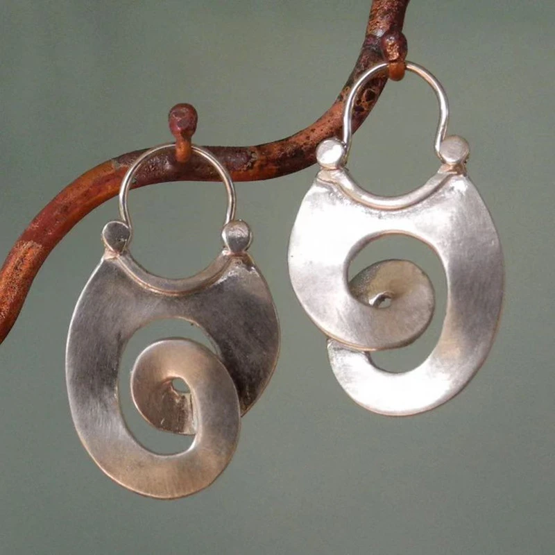 Vintage Irregular Silver Earrings 0