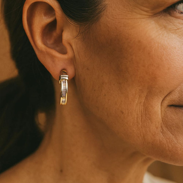Vintage gold and diamond earrings 1